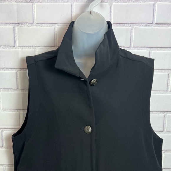 CHARTER CLUB Chic Black Sleeveless Vest with Button Detail/size M - Picture 3 of 8